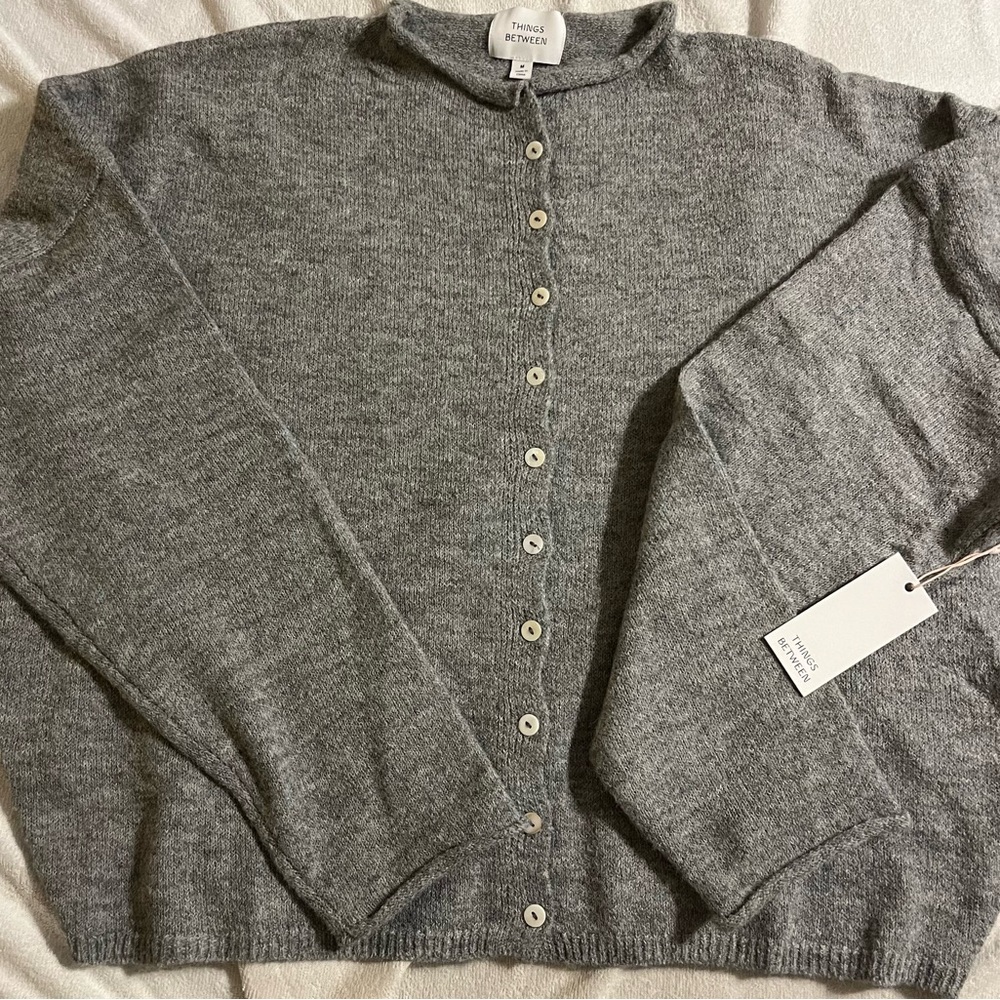 Thingsbetween Grey Piper Cardigan NWT